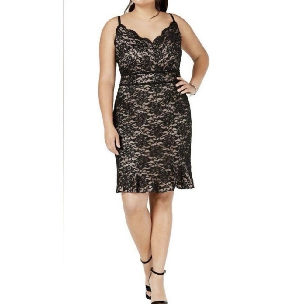 Morgan & Co.‎ Women's Formal Cocktail Black Lace Dress Size 13 Body Con
